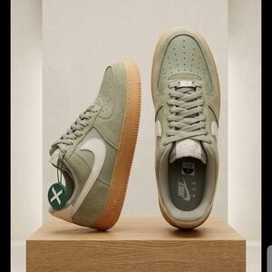 Nike Air Force 1 Low Sage Green and White with Gum Sole